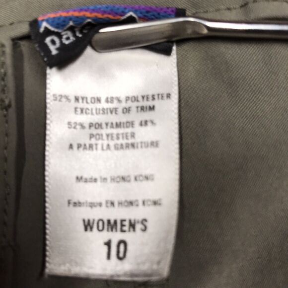PATAGONIA Inter-Continental Cargo Shorts Women 10 L Military Olive Green Nylon - Picture 11 of 15